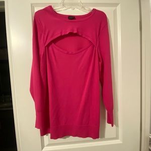Torrid lightweight pink sweater with cutout